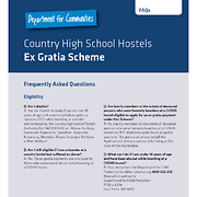 Country High School Hostels Ex Gratia Scheme Frequently Asked Questions